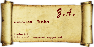 Zalczer Andor névjegykártya